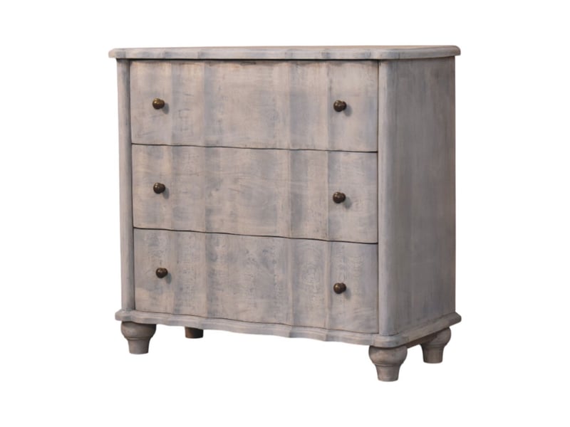  Artisan furniture commode lume en bois massif à panneaux effet blanchi  - Conforama A