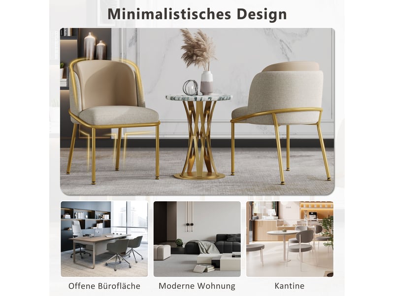  Lot de 6 chaises de salle à manger,55x55x85 cm,similicuir pvc,beige et kaki  - Conforama E