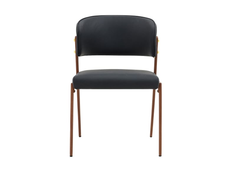  Chaise de salle à manger - lot de 2, moderne et rembourrée, cadre métal, dossier ergonomique, simili cuir  - Conforama A