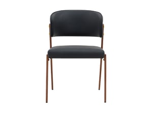 Chaise de salle à manger - lot de 2, moderne et rembourrée, cadre métal, dossier ergonomique, simili cuir