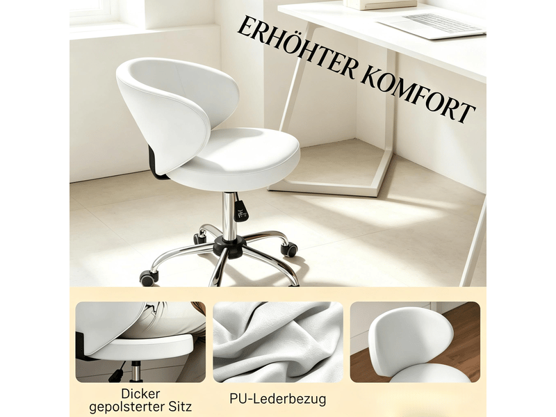  Chaise 73-88 cm pivotant 360° hauteur réglable revêtement pu fonction massage dossier  - Conforama E