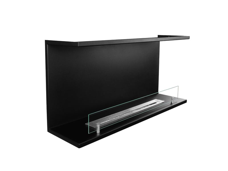  Trevi 90 - cheminée bioéthanol encastrable à trois faces 90x45x24,5 cm avec brûleur en acier de 1,5 litre  - Conforama E