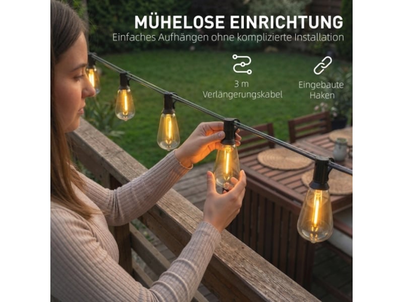  Guirlande rideau lumineux 50 led, 18 m, raccordable, ip44, décoration intérieure et extérieure  - Conforama E