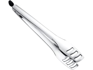Pince alimentaire pratique en acier inoxydable argenté poignée ergonomique résistante chaleur cuisine et service polyvalent