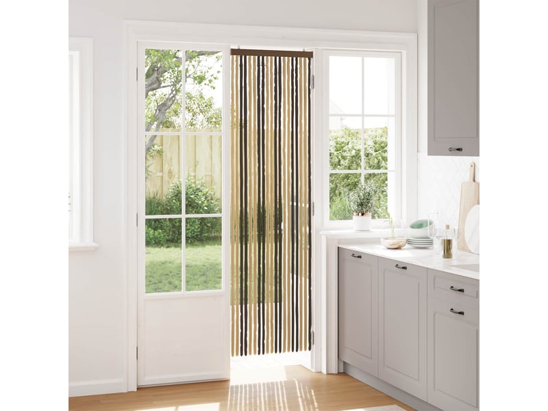  Rideau anti-insectes, moustiquaire en chenille marron foncé et beige cf43477  - Conforama B