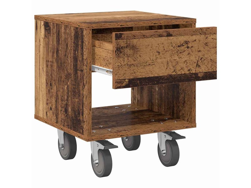 Table de chevet - cabinet de chevet - table de nuit 2 pc bois ancien 40,5 x 40 x 48 cm - Conforama E