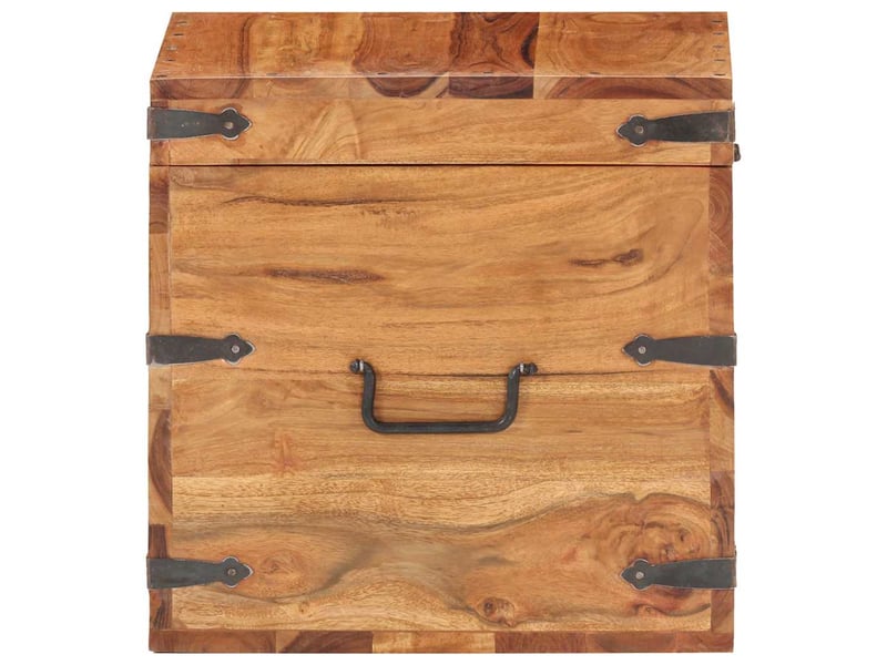  Coffre de rangement 40x40x40 cm bois d'acacia solide shl74893  - Conforama D