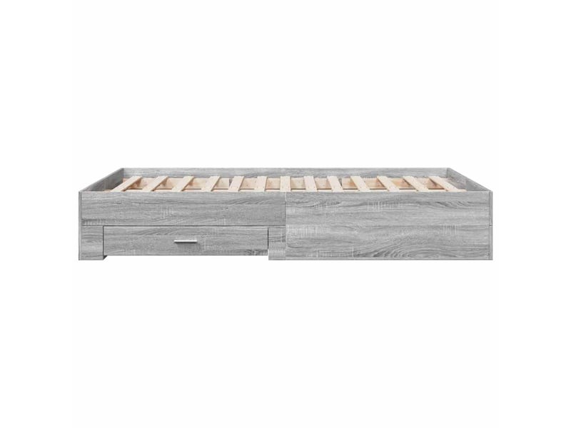  Lit double- lit adulte -  cadre de lit avec tiroirs sans matelas sonoma gris 135x190 cm  - Conforama D