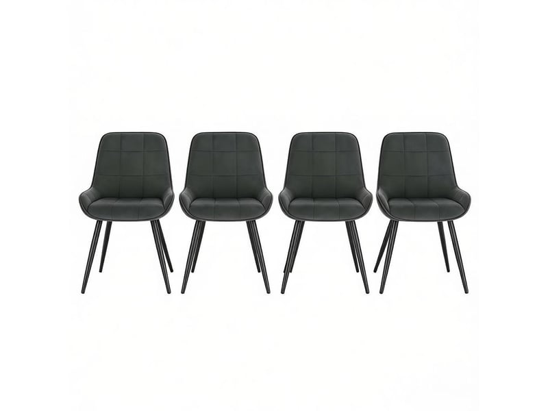  Lot de 4 chaises de salle à manger en velours gris foncé T5828P518680 - Conforama A
