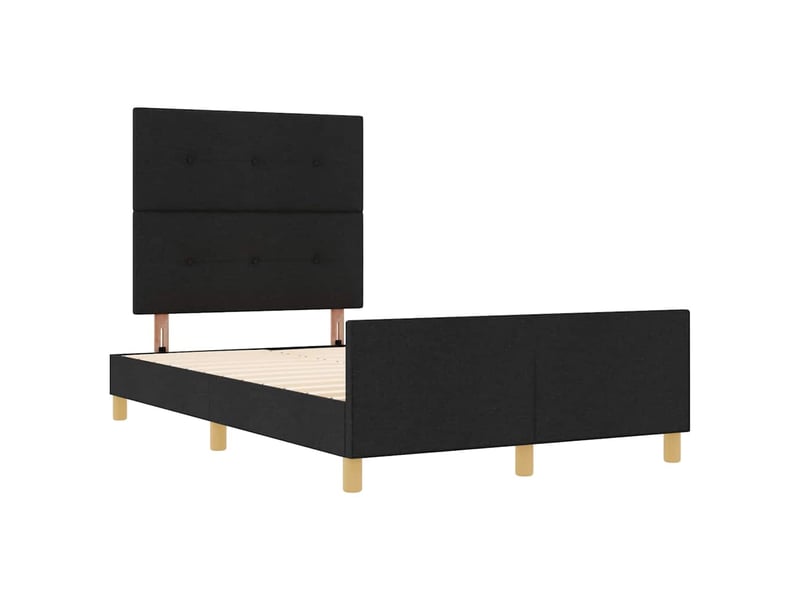  Lit double- lit adulte -  cadre de lit avec tête de lit noir 120 x 190 cm tissu  - Conforama D
