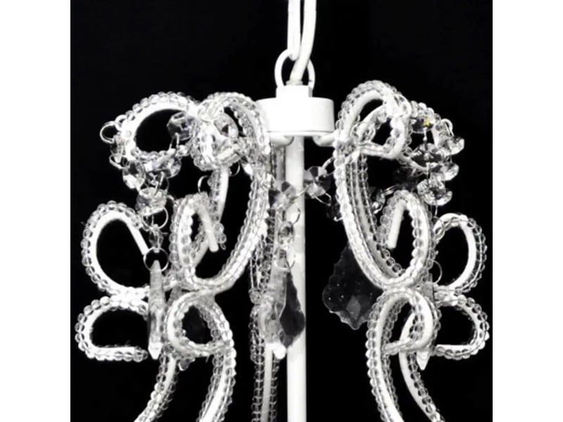  Chandelier classique en cristal élégant 108 x 45 x 45 cm avec 2800 perles de verre style luxueux en métal transparent 02_0046023  - Conforama E