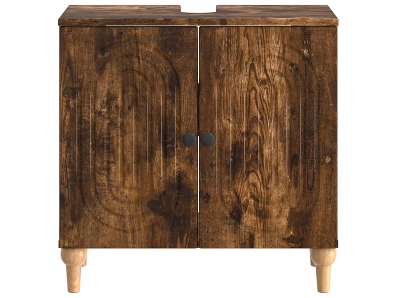  Meuble sous lavabo de salle de bain alkmaar chêne fumé cf64803  - Conforama D
