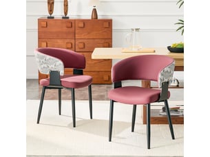 Chaise de coiffeuse - lot de 2 - design moderne - structure robuste - ergonomique - pu - rouge - pour salon et séjour