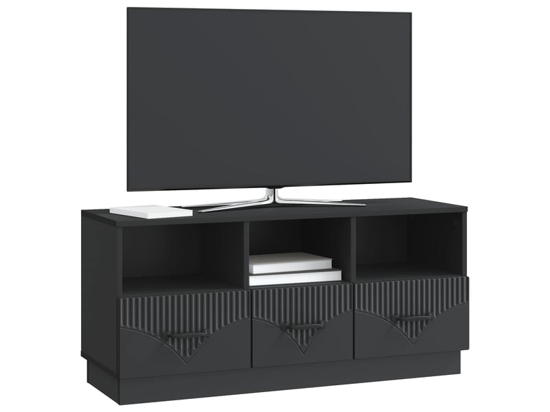  Meuble tv - banc tv - meuble de rangement avec tiroir noir 102 x 34,5 x 47 cm bois d'ingénierie  - Conforama C