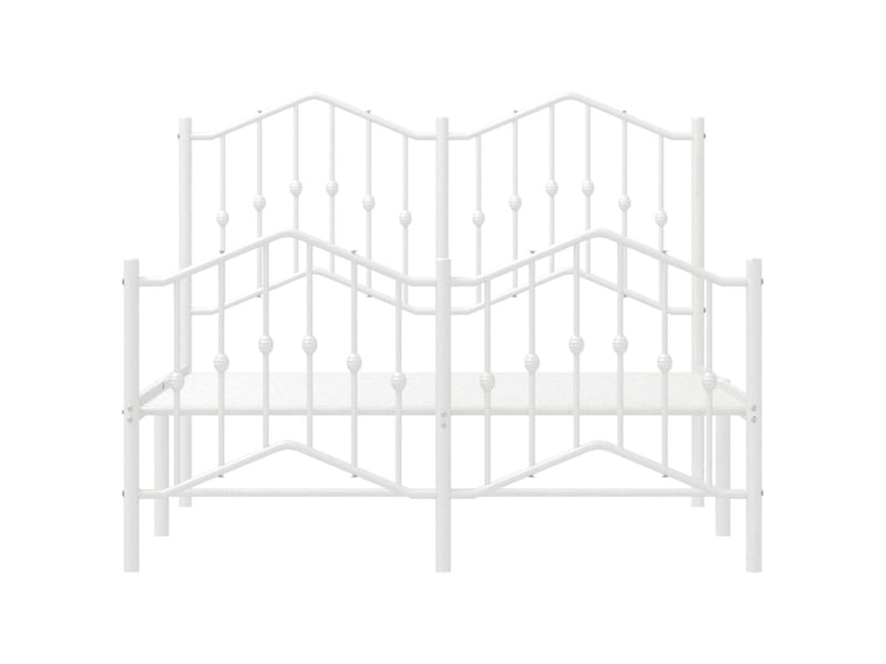 Lit double- lit adulte -  cadre de lit métal sans matelas et pied de lit blanc 120x190 cm  - Conforama D
