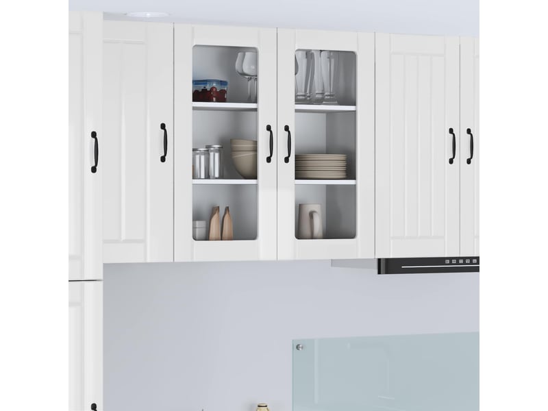  Meuble mural de cuisine, cabinet en verre mural blanc brillant 80x31x80cm shl3965  - Conforama B