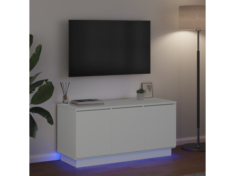  Meuble tv - banc tv - meuble de rangement 100 x 38 x 49 cm blanc bois d'ingénierie  - Conforama E