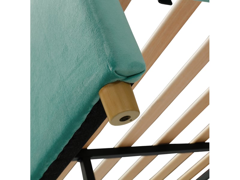 Lit enfant maison 140x200 cm avec 4 tiroirs bleu-vert sans matelas  - Conforama D