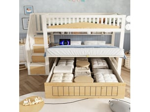 Lit avec rangement 90x140/200 cm <strong>EVRYAE </strong>  <strong></strong> coloris blanc