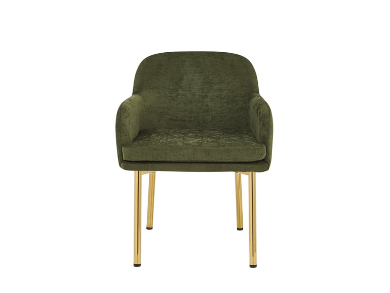 Lot de 2 chaises de salle à manger 61x59x78,5 cm avec accoudoirs vertes et dorées  - Conforama E