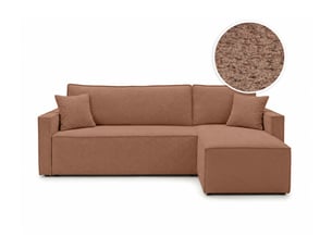 Canapé d'angle réversible convertible LOUNGITUDE FARAH 4 places Tissu bouclette Terracotta