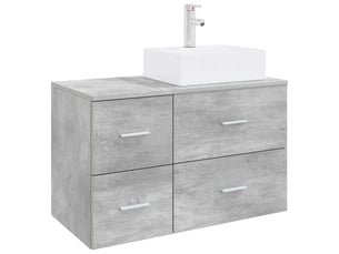 Ensemble de mobilier de salle de bain 2 pc gris béton cf64142