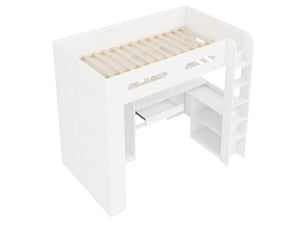 Lit mezzanine 90x200 cm <strong></strong>  <strong></strong> coloris blanc