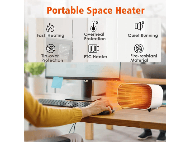  Chauffage d'appoint soufflant blanc à faible consommation d'énergie, mini-chauffage électrique pour la maison, chauffage d'appoint silencieux et port, 600 w, multicolore - xlh-zls-005928zls XLH-ZLS-005928ZLS - Conforama B