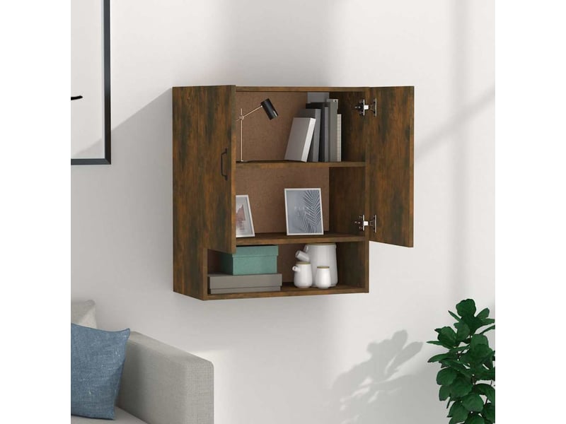  Armoire murale salon, meuble de rangement chêne fumé 60x31x70 cm bois d'ingénierie shl8653  - Conforama C