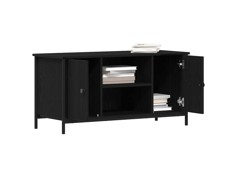  Meuble tv - banc tv - meuble de rangement 100 x 40 x 50 cm chêne noir bois d'ingénierie  - Conforama C