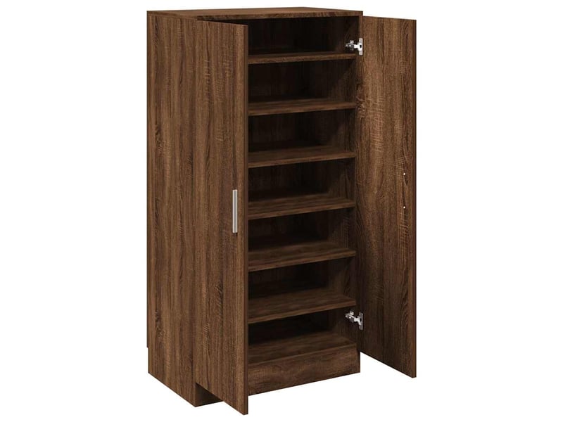  Meuble à chaussure | armoire à chaussures chêne marron 55x35x108cm bois d'ingénierie  - Conforama C