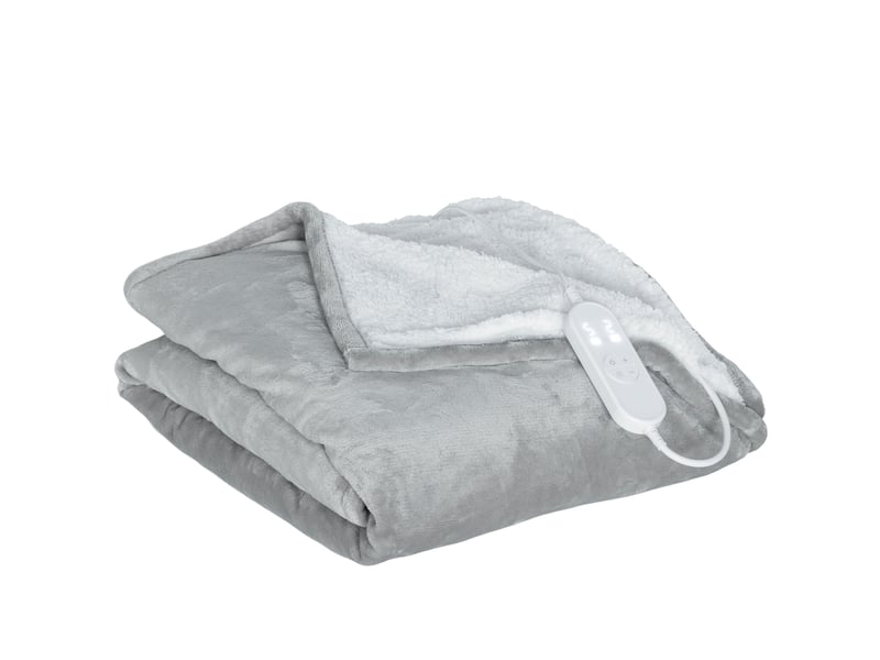  Couverture chauffante, plaid chauffant, 9 niveaux de chauffage, minuterie 9h, lavable en machine, 180x130cm, gris  - Conforama B