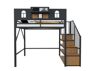 Lit mezzanine 90x200 cm <strong>DZMDIP</strong>  <strong></strong> coloris noir