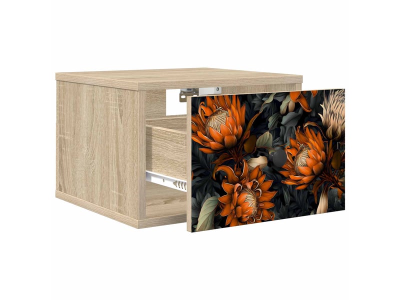  Table de chevet - cabinet de chevet - table de nuit mural lochem chêne sonoma 36 x 33 x 25 cm  - Conforama B
