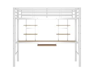 Lit mezzanine 90x200 cm <strong>ZOVIRA</strong> <strong></strong> coloris blanc