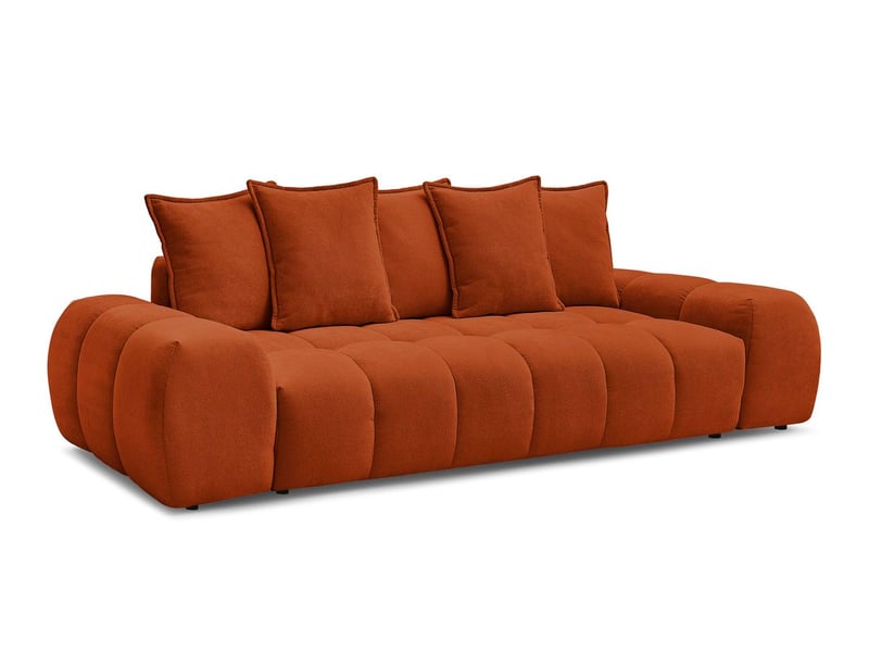  Bobochic canapé droit fixe 3 places everest tissu texturé orange EVEREST - Conforama A