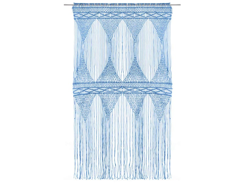  Rideau en macramé, rideau de porte bleu 140x240 cm coton cf43865  - Conforama A