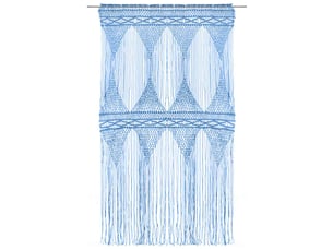 Rideau en macramé, rideau de porte bleu 140x240 cm coton cf43865