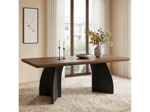 Table à manger moderne noyer 160x80 cm, 4-6 personnes, plateau 4 cm, résistante à l’eau et aux rayures