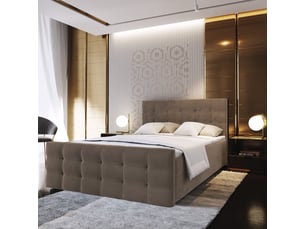 Lit avec rangement 140x200 cm <strong>MASSENO</strong> <strong></strong> coloris marron