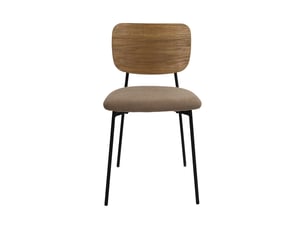 Lot de 4 chaises - home deco factory - jules - côtele - marron