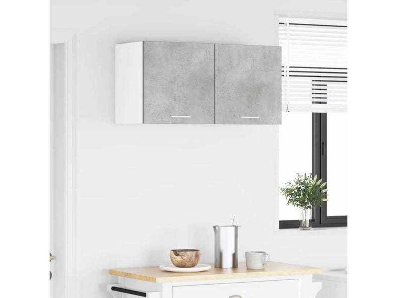  Meuble de rangement, armoire suspendue gris béton et blanc 40x31x40cm  - Conforama D