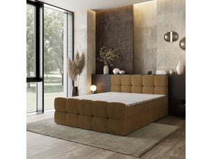 Lit avec rangement 140x200 cm <strong>MASSENO</strong> <strong></strong> coloris bois clair