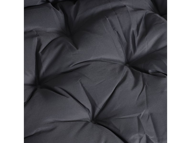 Coussin de banc de jardin 100 x 98 x 8 cm gris foncé polyester avec dossier et 6 liens de fixation  - Conforama D
