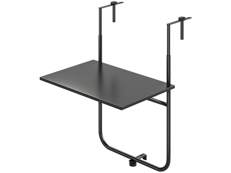 Table de balcon suspendue pliable en acier noir 62 x 60 x 85.5 cm - Conforama B