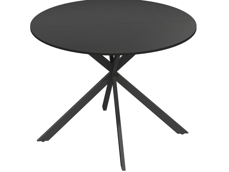  Table à manger ronde 4 personnes ø100 cm noire style industriel  - Conforama A