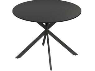 Table à manger ronde 4 personnes ø100 cm noire style industriel