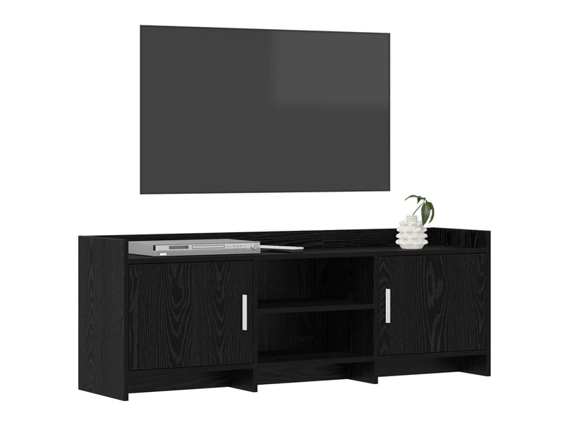  Meuble tv - banc tv - meuble de rangement 130 x 33 x 47 cm chêne noir bois d'ingénierie  - Conforama C