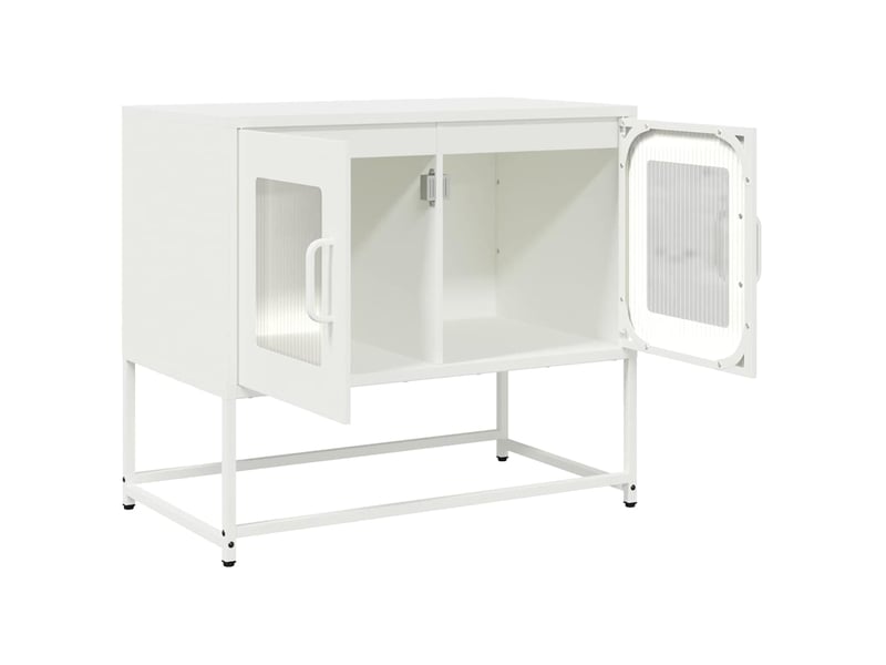  Meuble tv - banc tv - meuble de rangement blanc 68x39x60,5 cm acier laminé à froid  - Conforama E