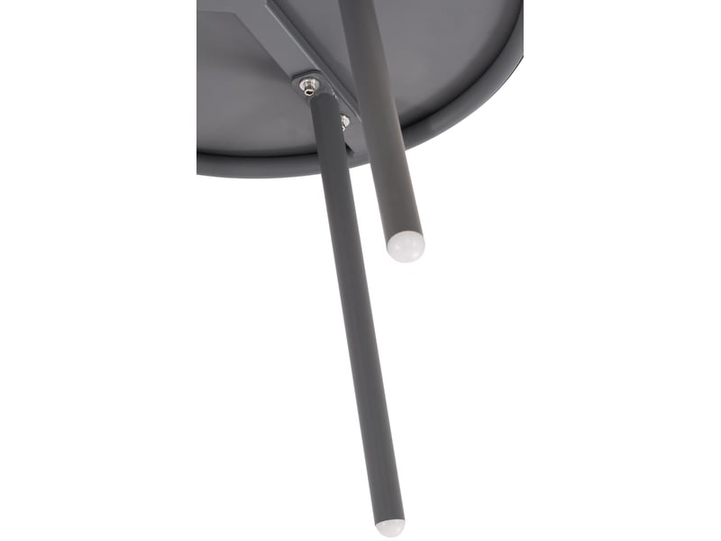 Table basse ronde intérieur extérieur plateau polypropylène gris foncé pieds métal ø 50 cm 10_0009176 - Conforama E